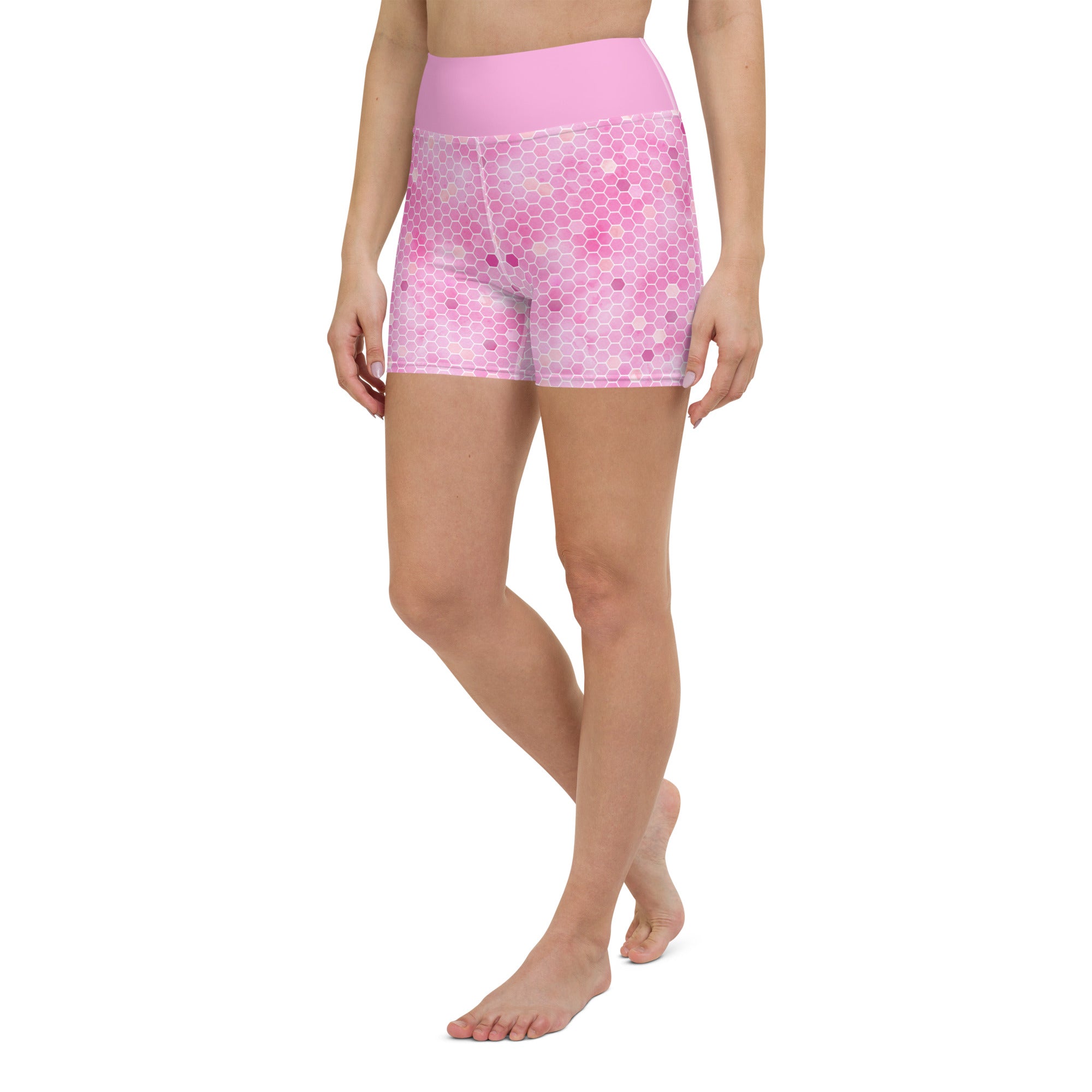 Yoga Shorts- HONEYCOMB PINK