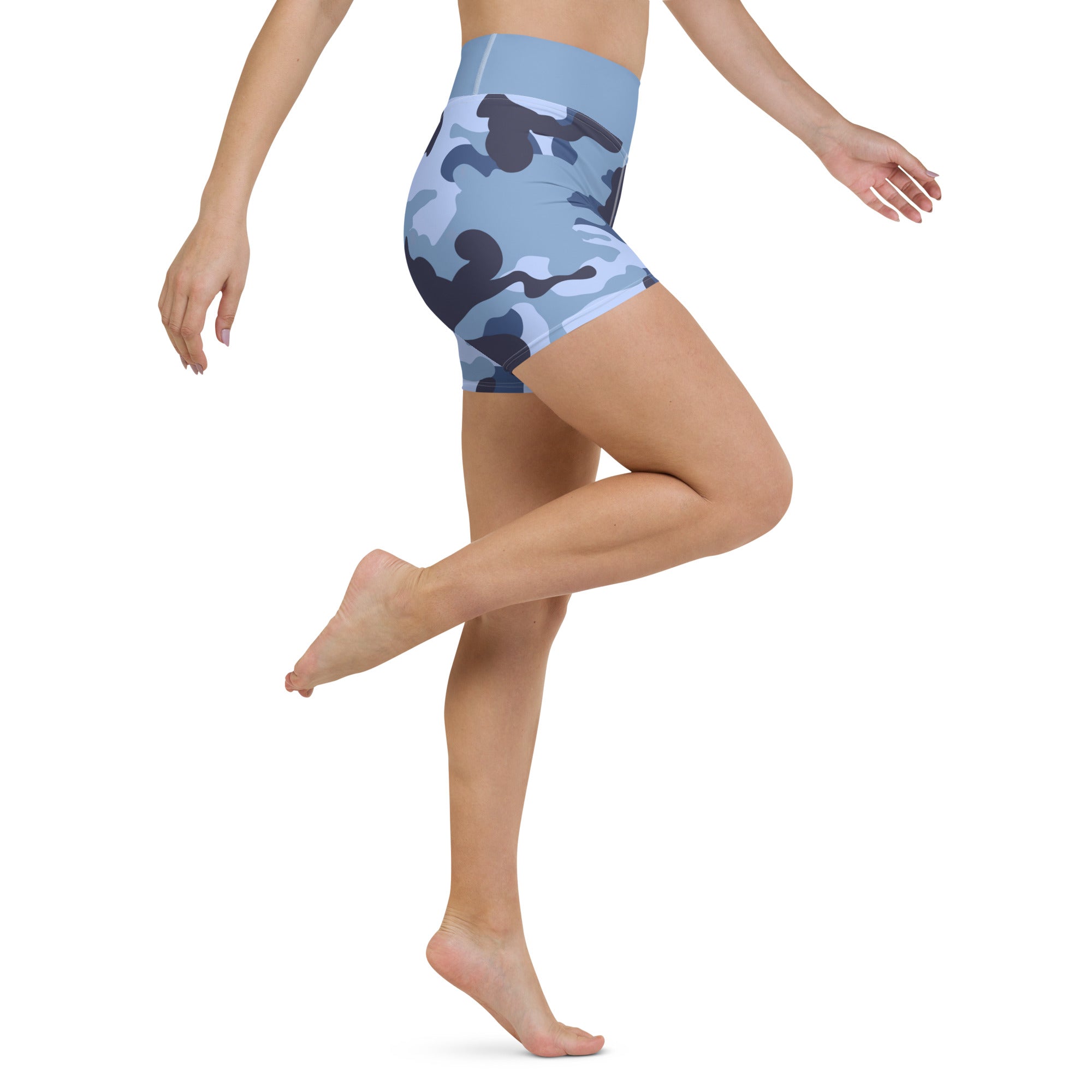 Yoga Shorts- Camo Blue
