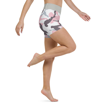 Yoga Shorts- Camo Pink and Grey