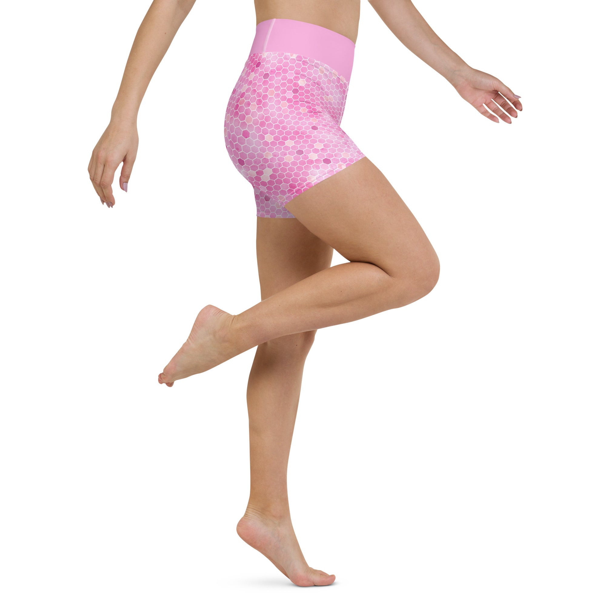 Yoga Shorts- HONEYCOMB PINK