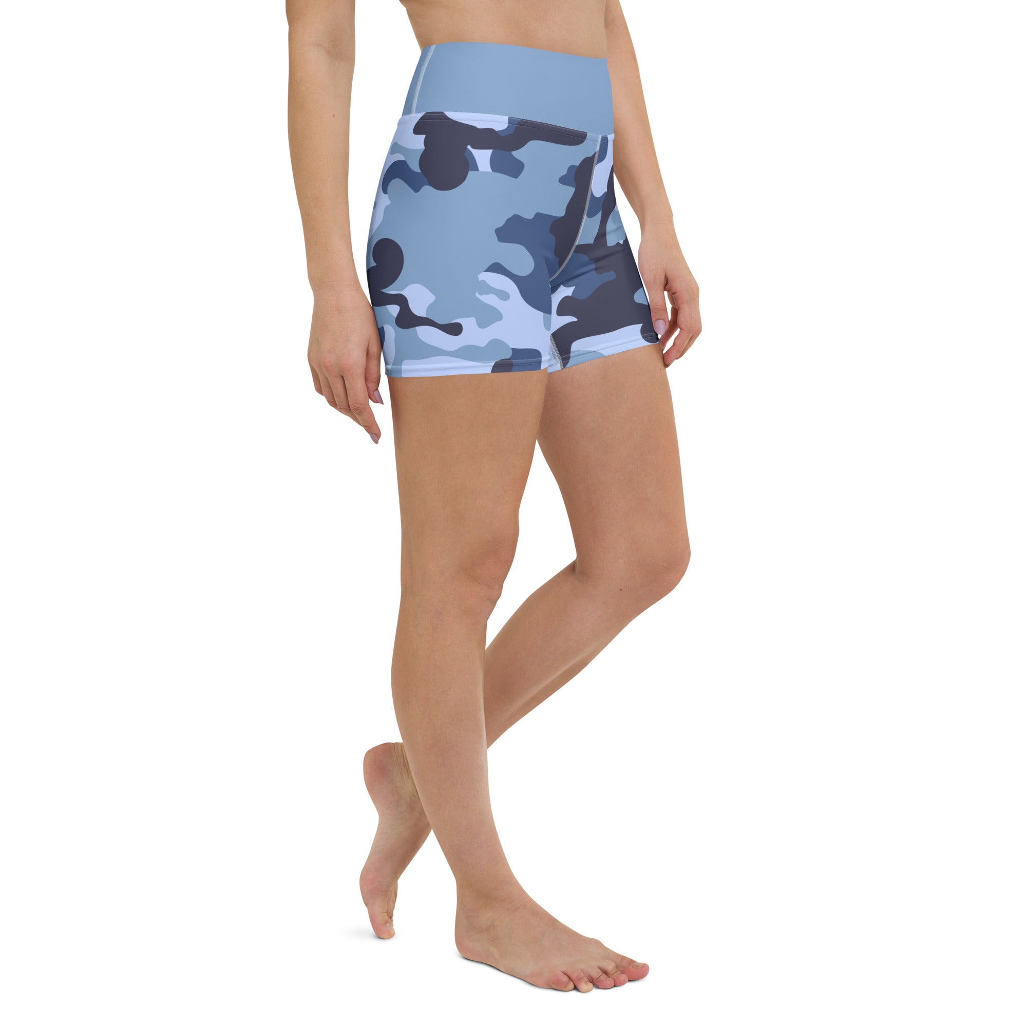 Yoga Shorts- Camo Blue