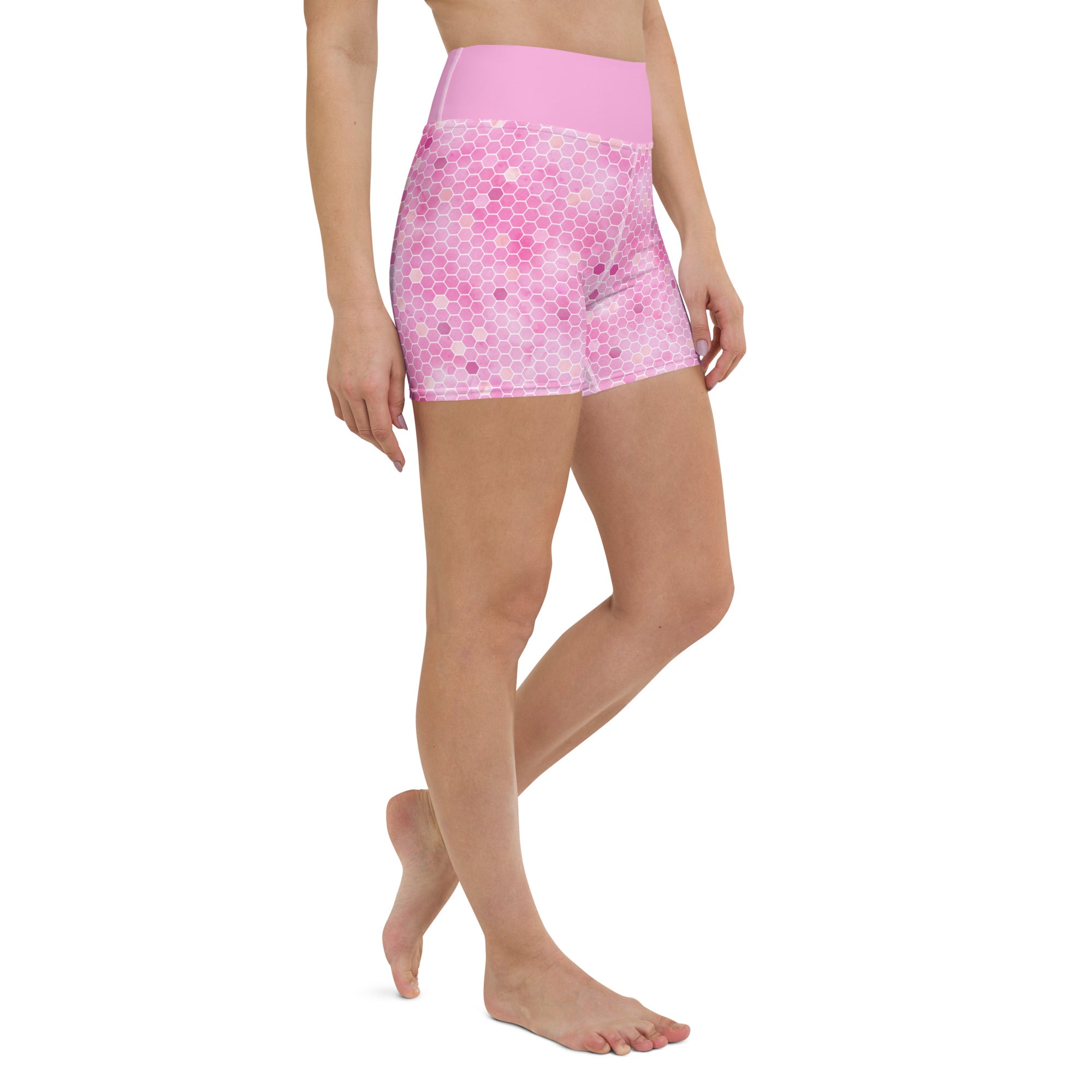 Yoga Shorts- HONEYCOMB PINK