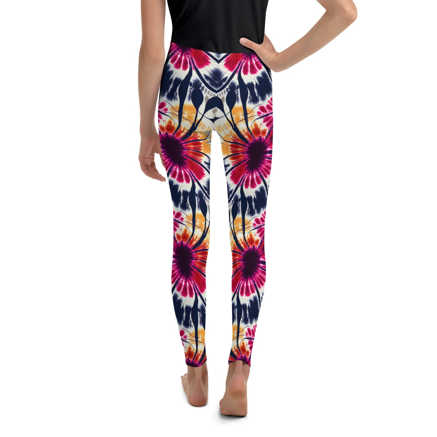 Youth Leggings- Tie dye floral II