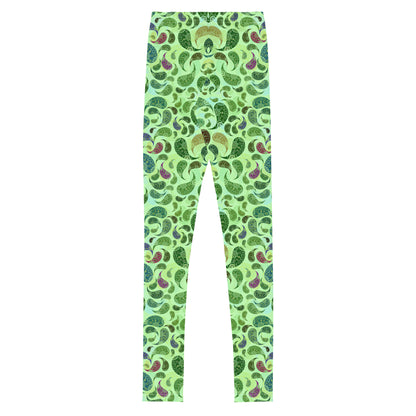 Youth Leggings- Paisley green