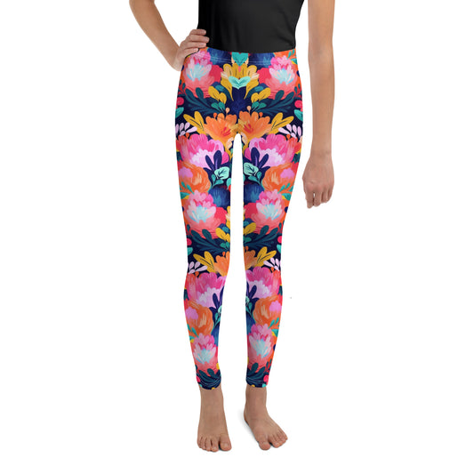 Youth Leggings- SUMMER PASTEL FLOWERS II