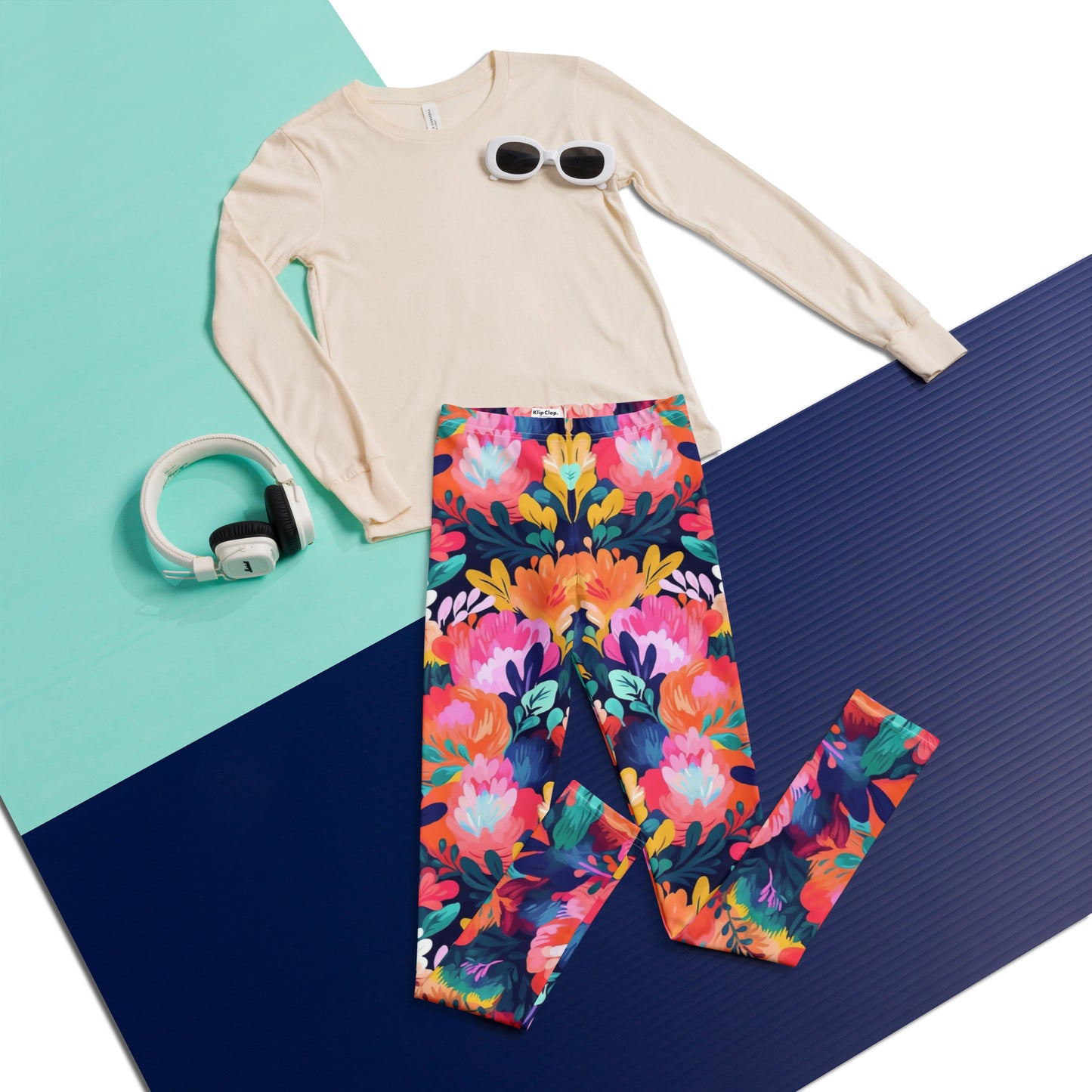 Youth Leggings- SUMMER PASTEL FLOWERS II