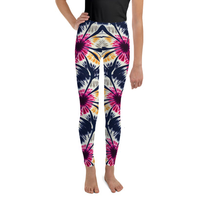 Youth Leggings- Tie dye floral II