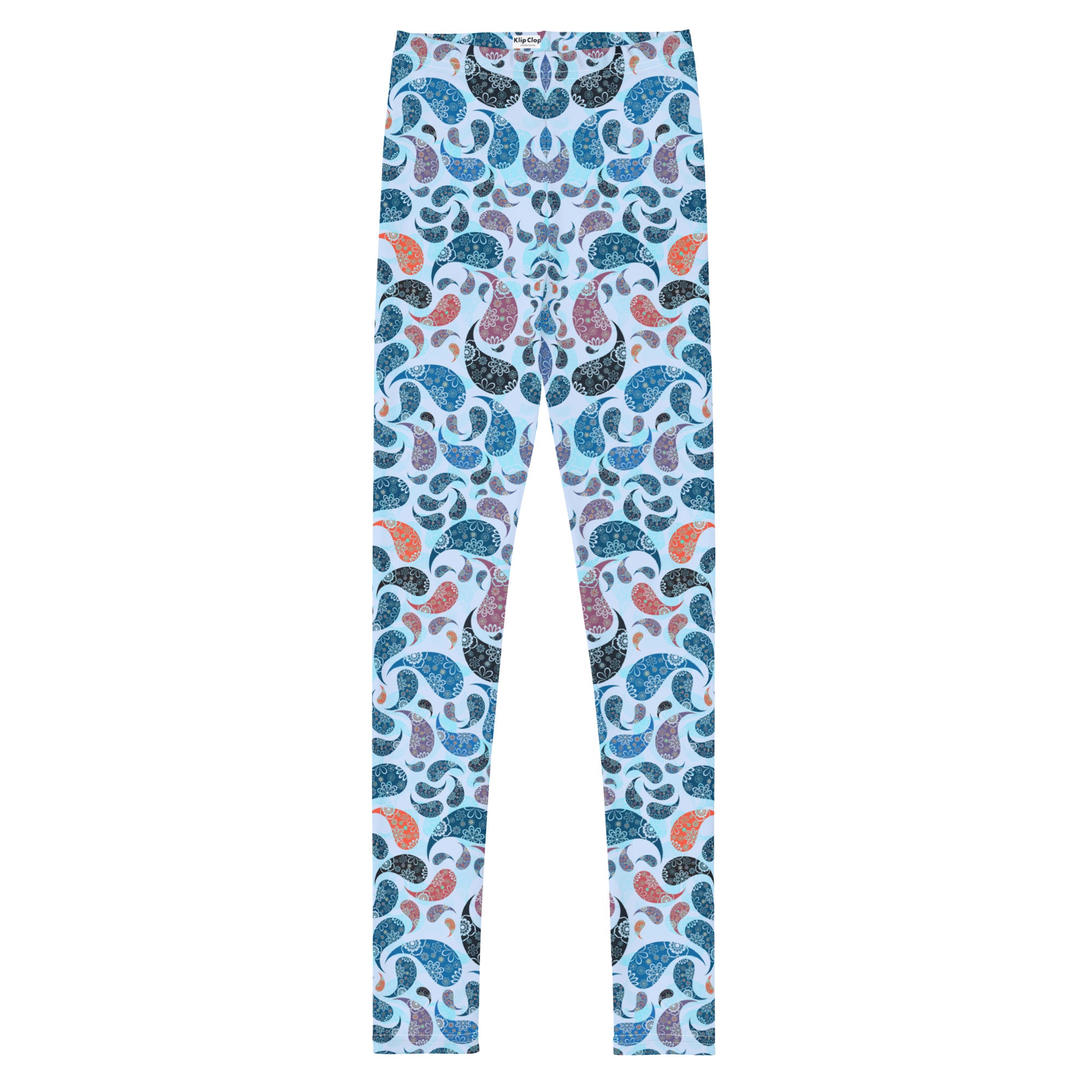 Youth Leggings- Paisley Blue