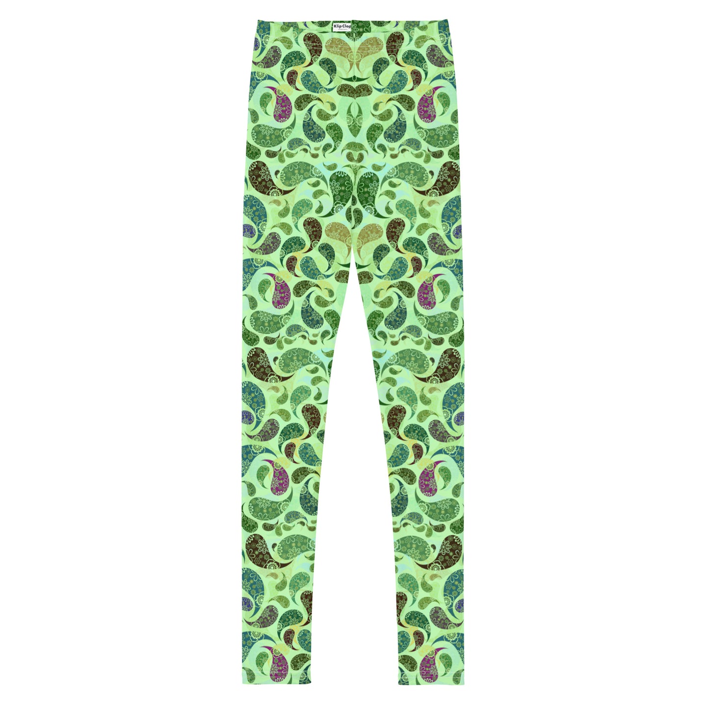 Youth Leggings- Paisley green