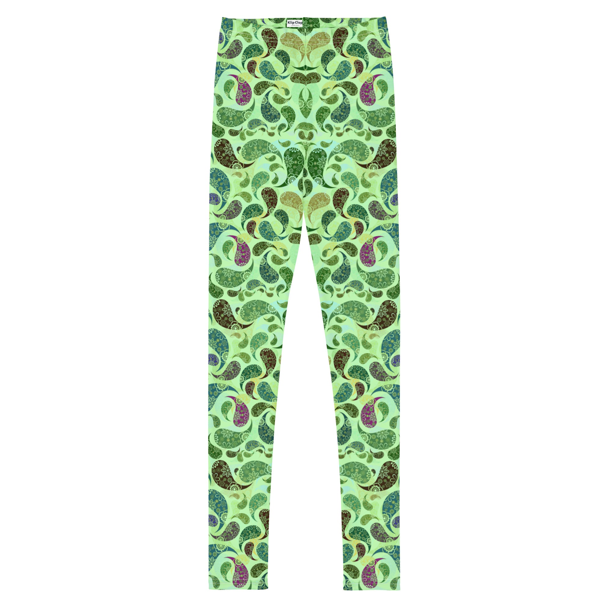 Youth Leggings- Paisley green