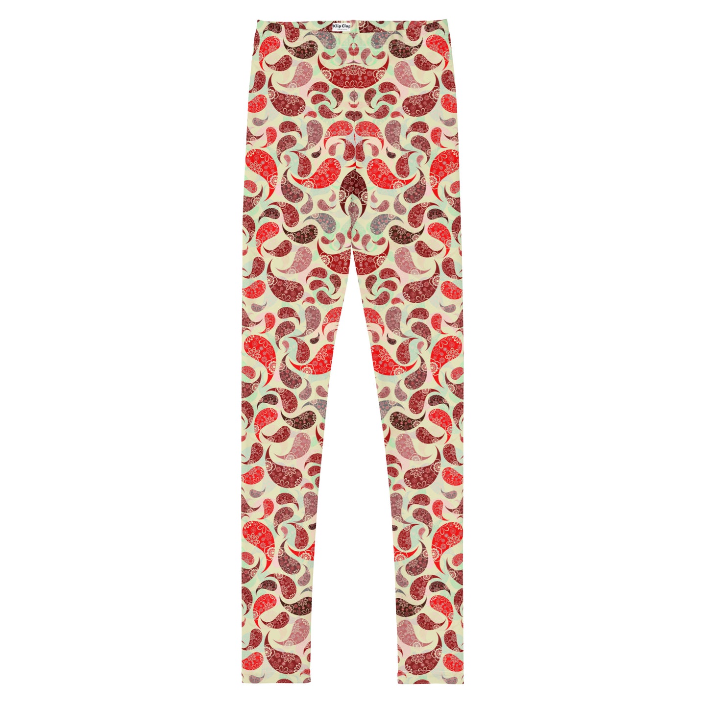 Youth Leggings- Paisley Red