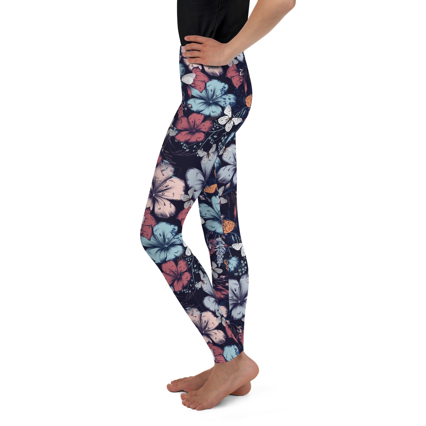 Youth Leggings- BUTTERFLY GARDEN VINTAGE STYLE