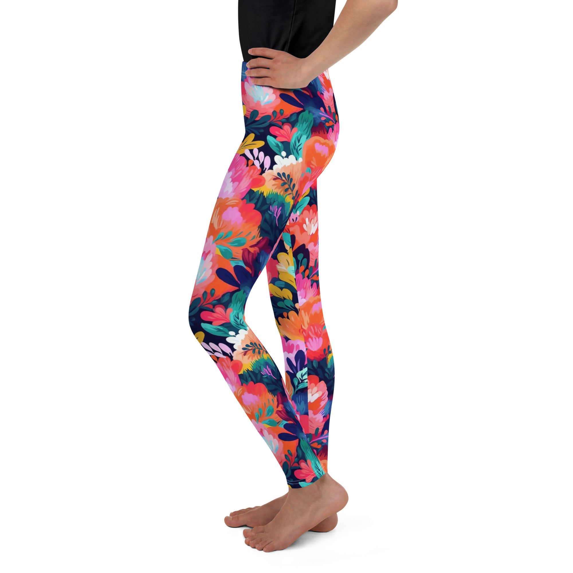 Youth Leggings- SUMMER PASTEL FLOWERS 02