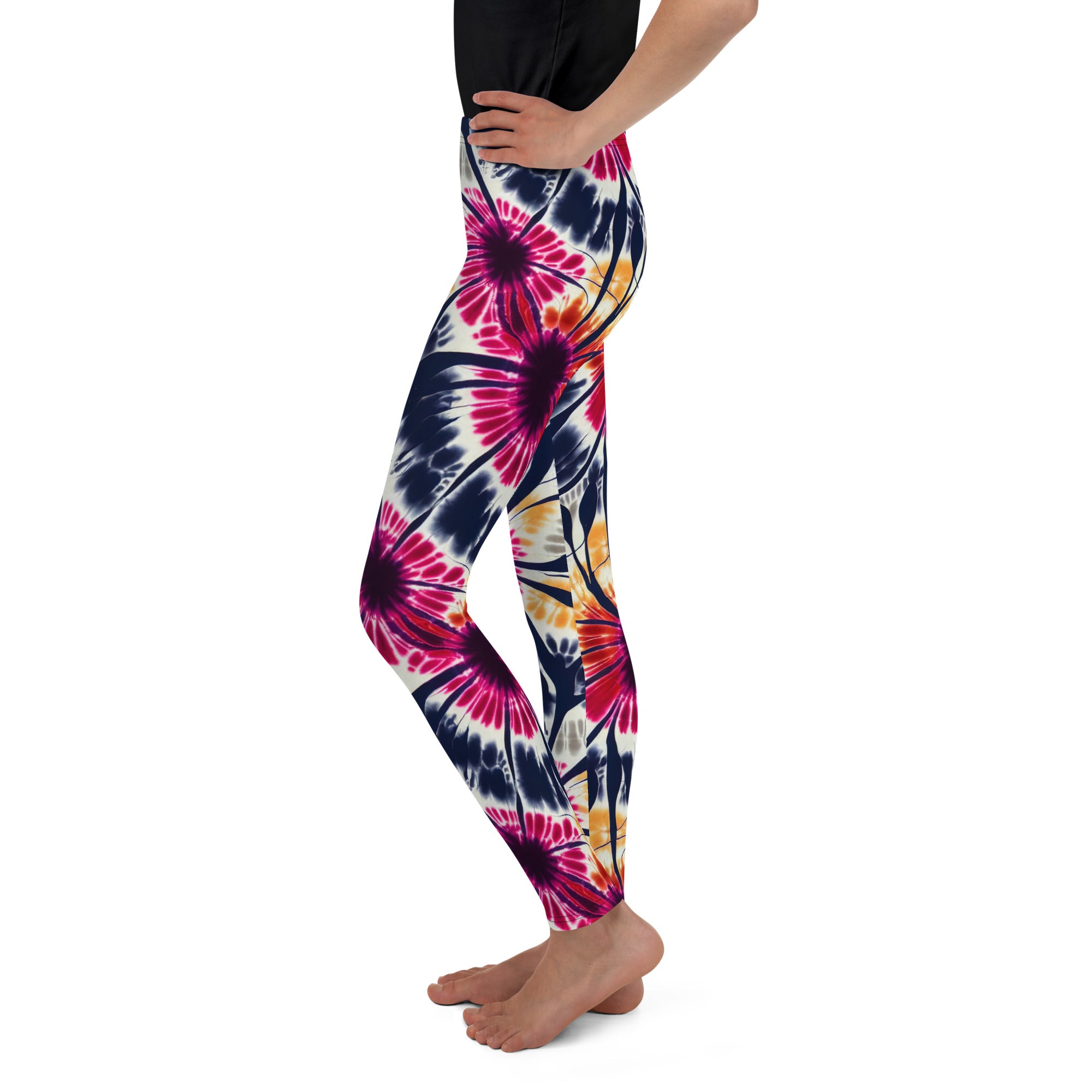 Youth Leggings- Tie dye floral 02