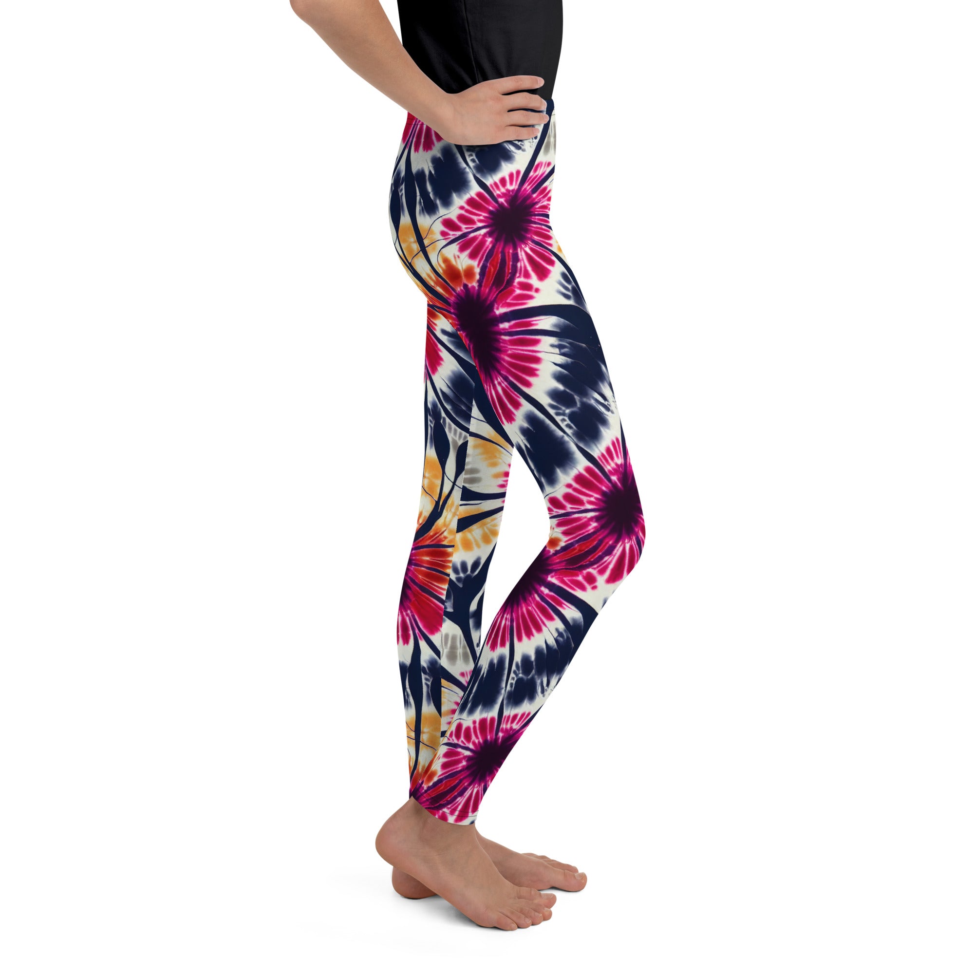 Youth Leggings- Tie dye floral 02