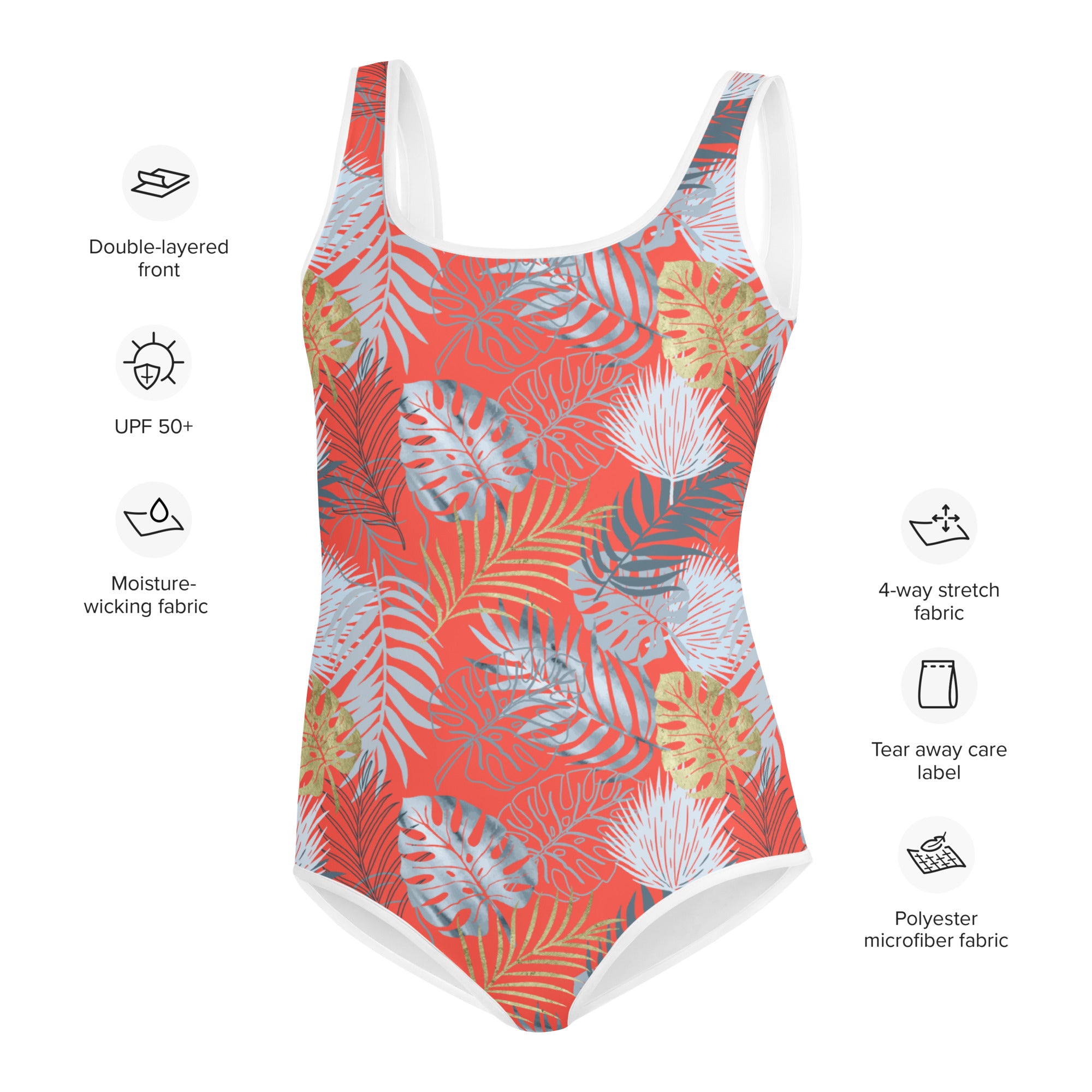 Youth Swimsuit- TROPICAL RED