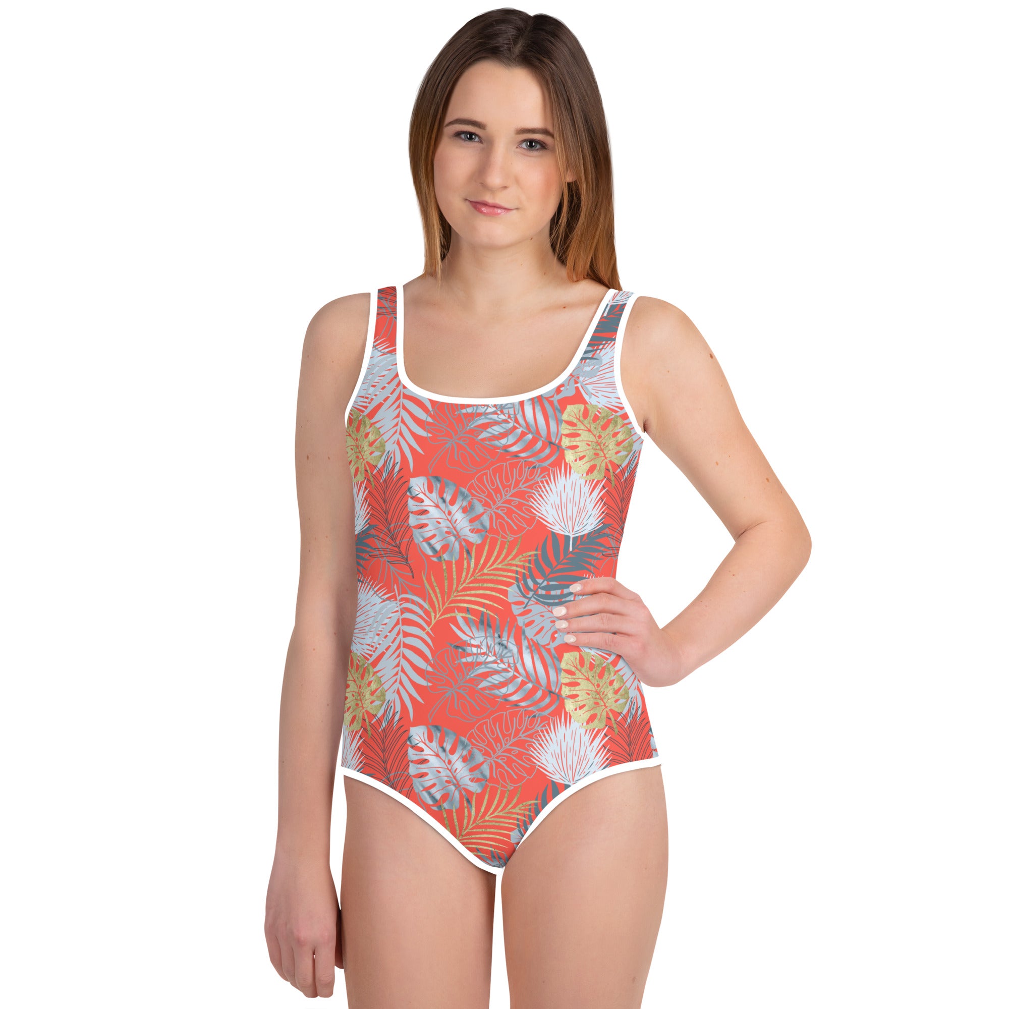 Youth Swimsuit- TROPICAL RED