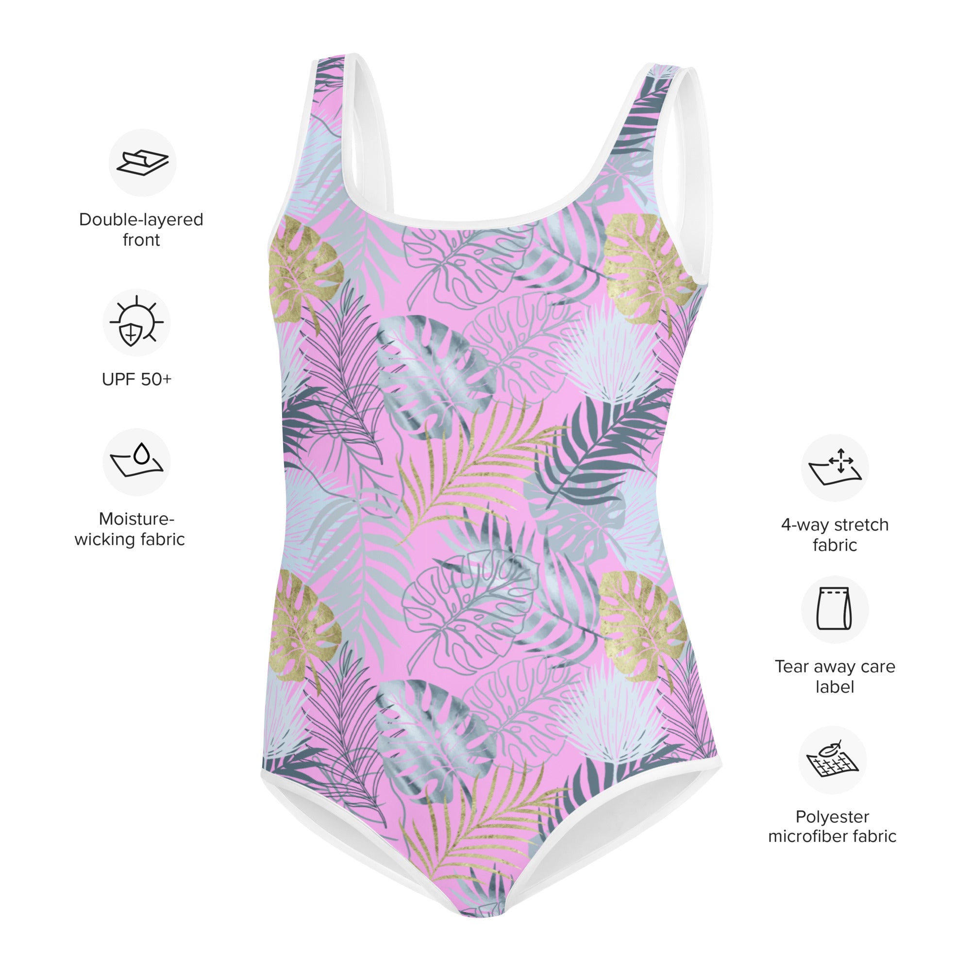 Youth Swimsuit- TROPICAL Pink