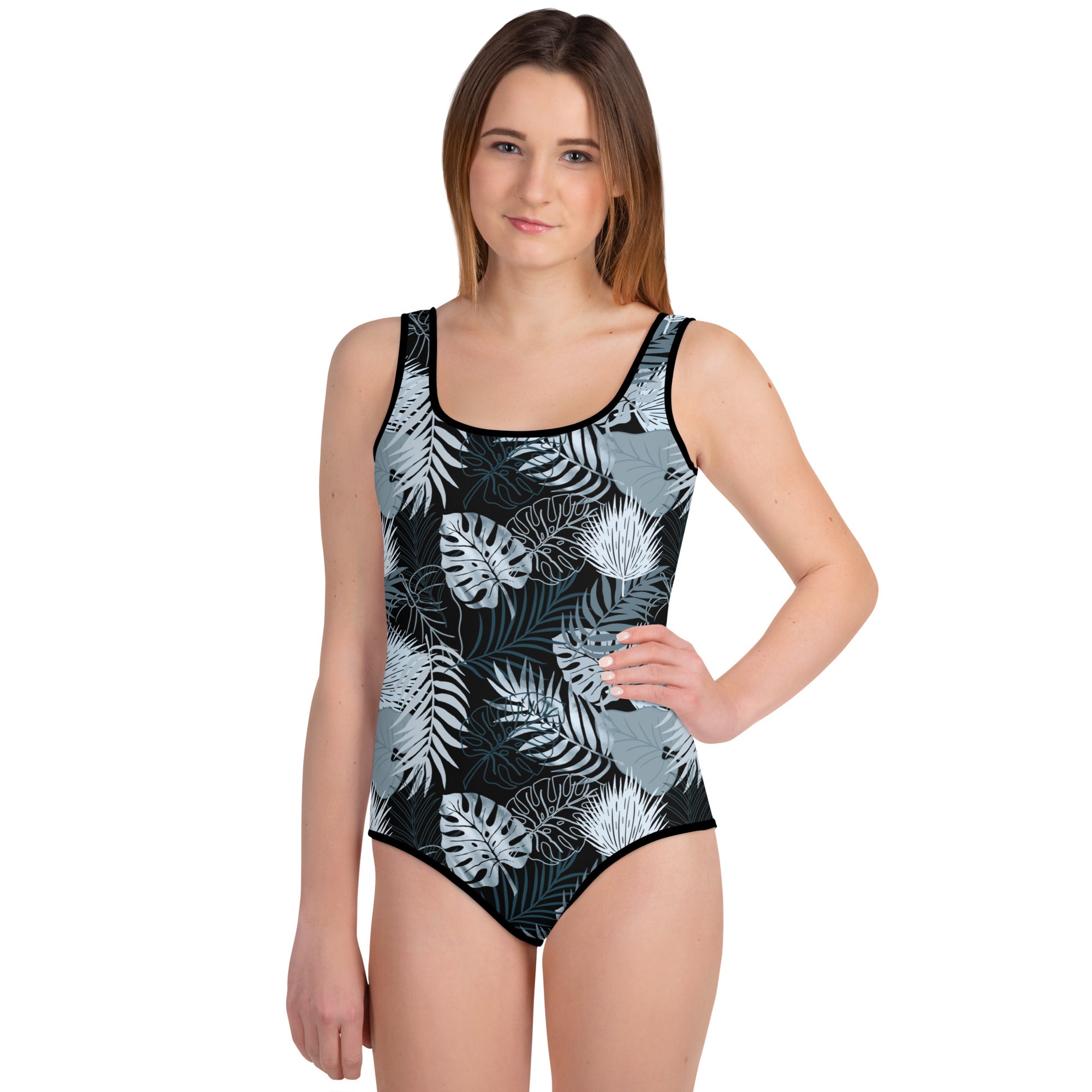 Youth Swimsuit- TROPICAL Black