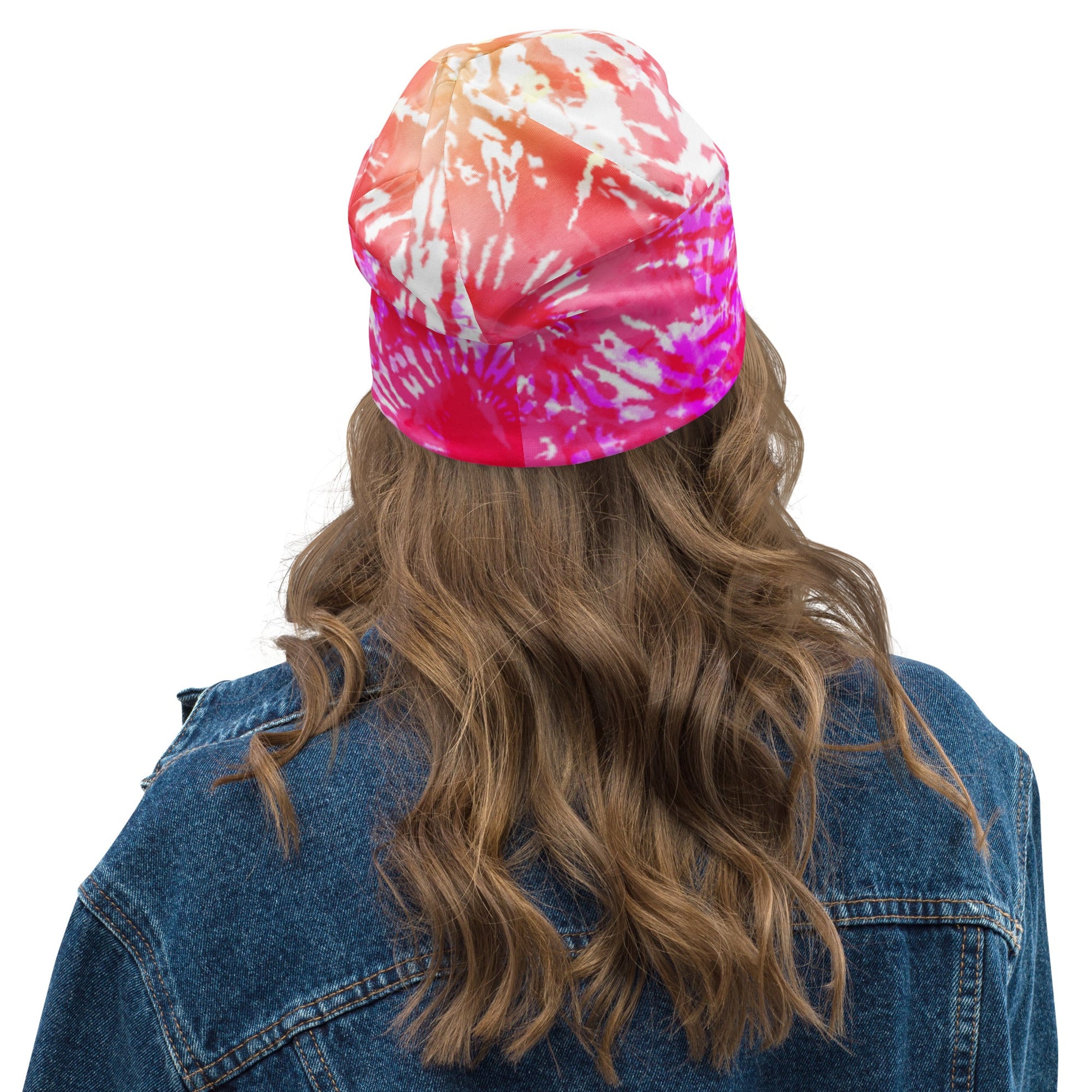 Beanie - Tie Dye Pink and Red - Klip Clop