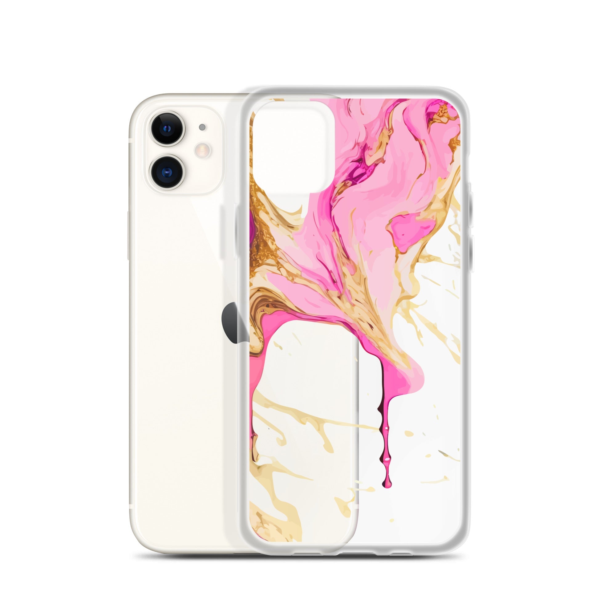 Clear Case for iPhone® - Alchohol Ink Design II - Klip Clop