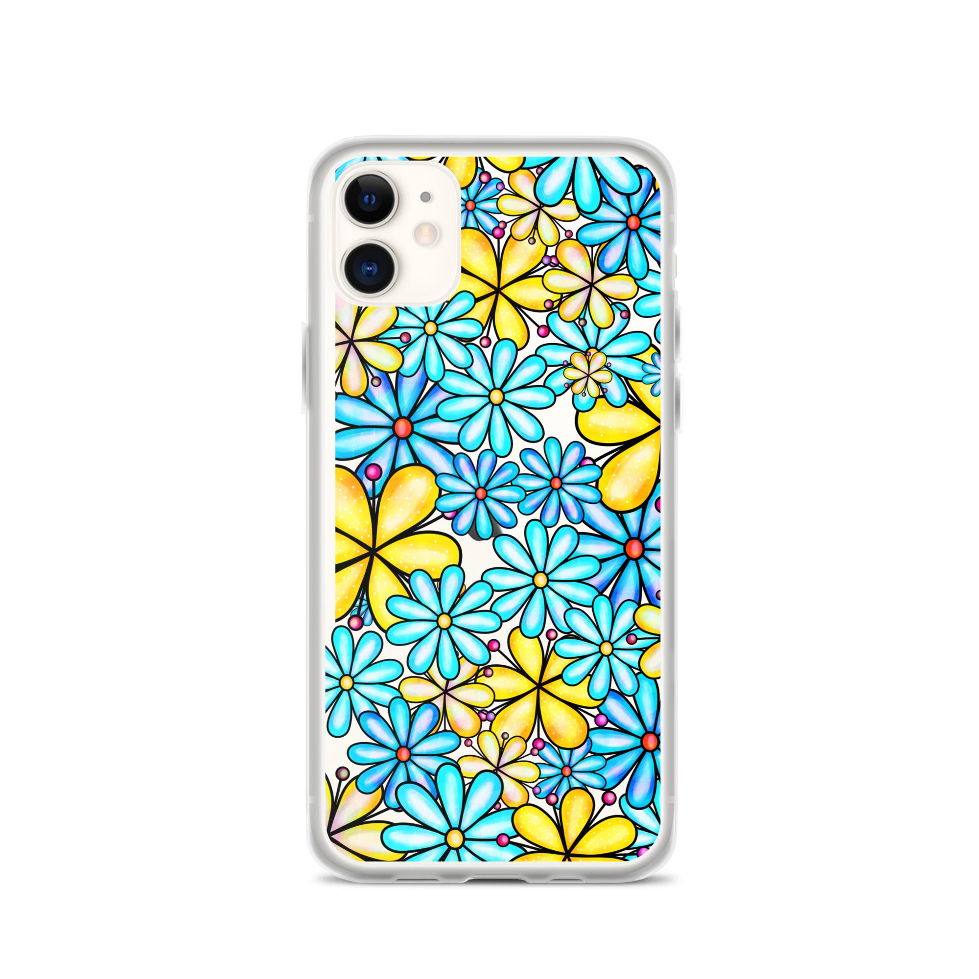 Clear Case for iPhone®- Floral Doodle Design I