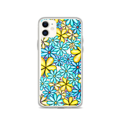 Clear Case for iPhone®- Floral Doodle Design I