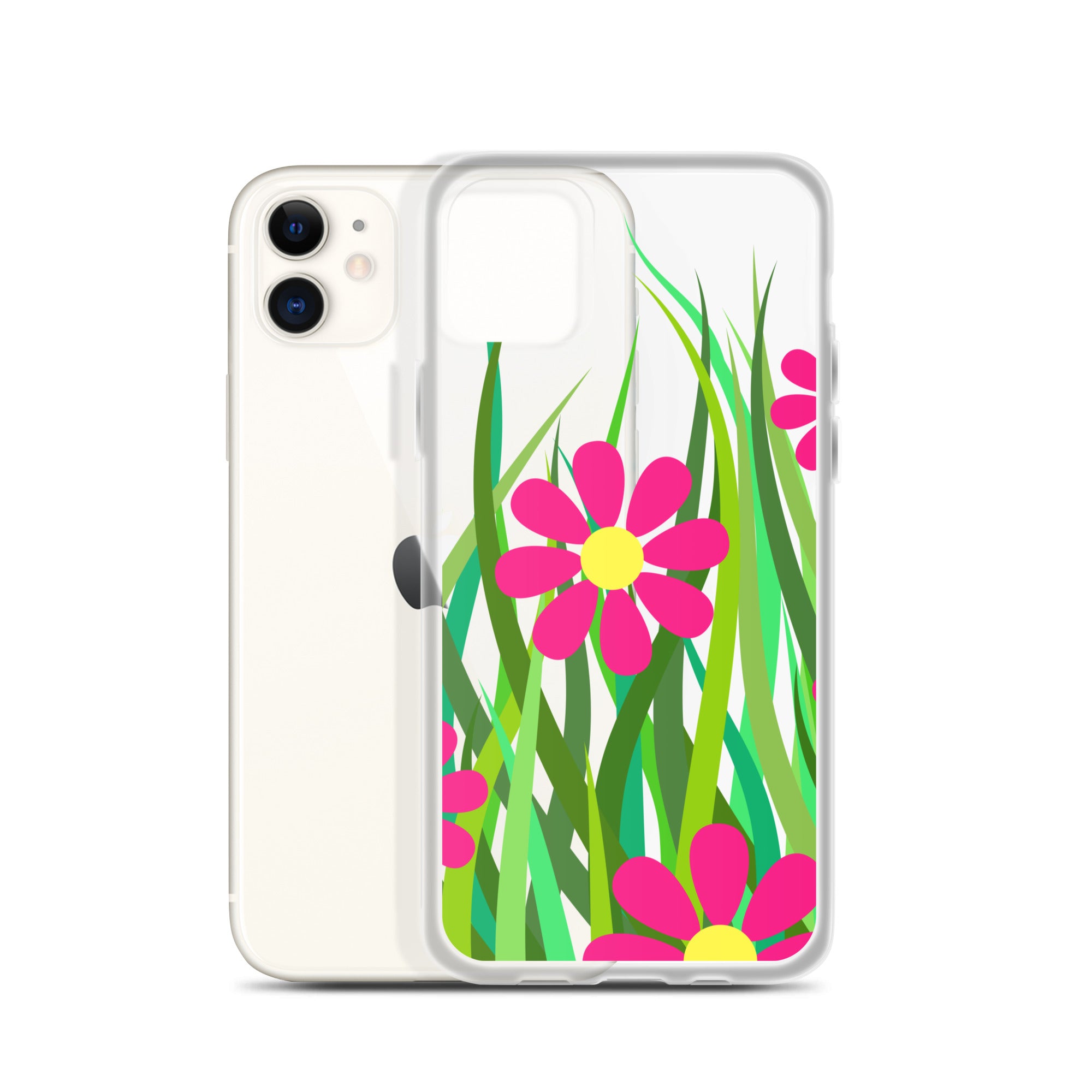 Clear Case for iPhone®- Floral Hedge Design I