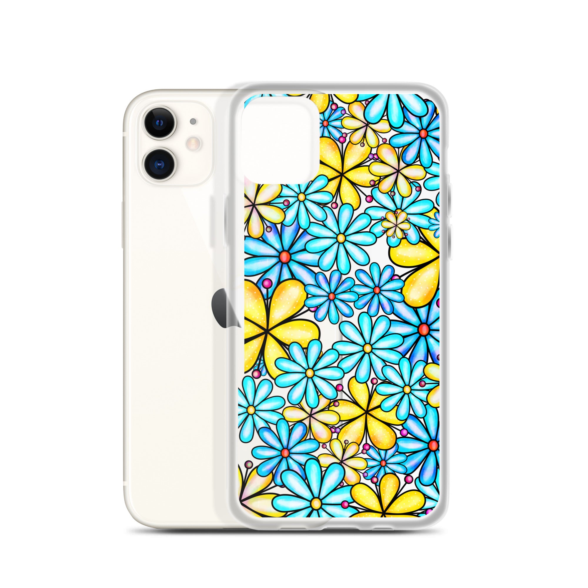 Clear Case for iPhone®- Floral Doodle Design I