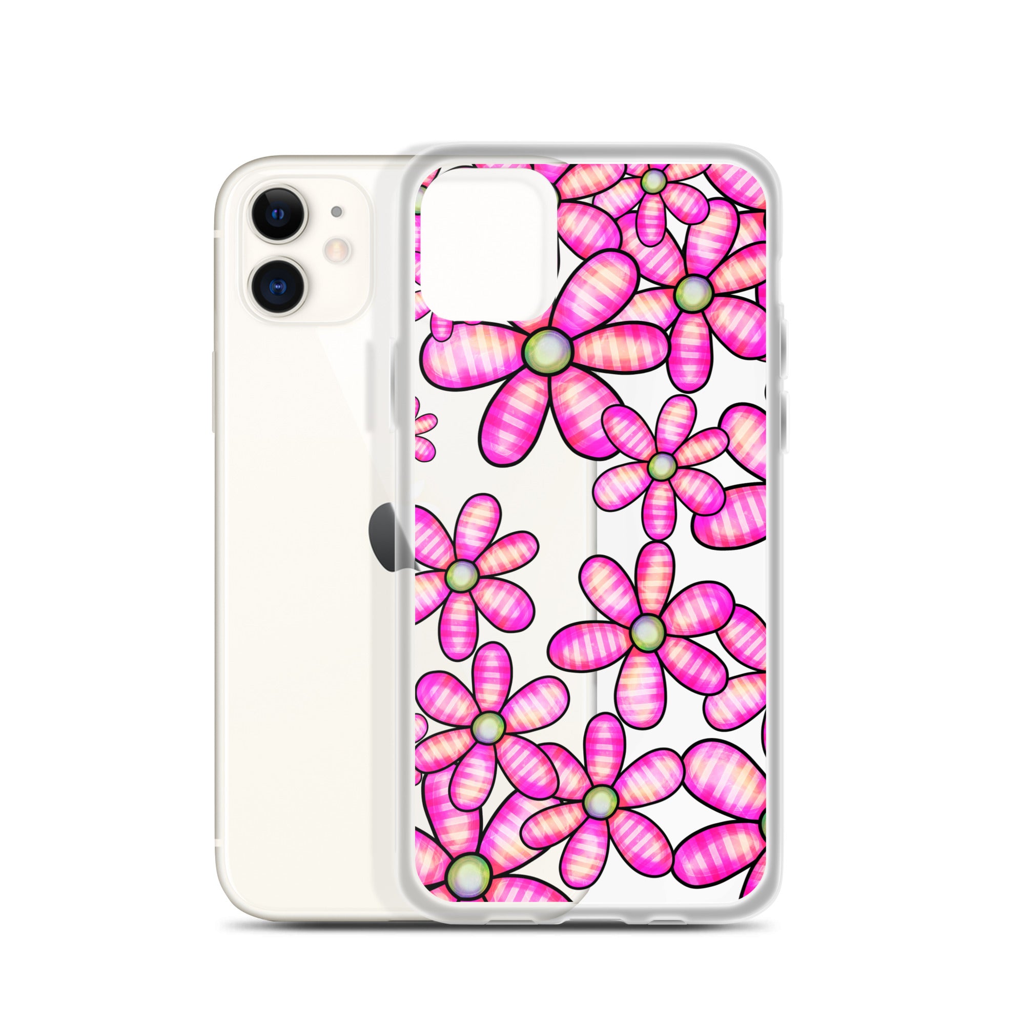 Clear Case for iPhone®- Floral Doodle Design II