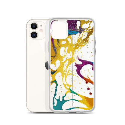 Clear Case for iPhone®-Alchohol Ink Design III
