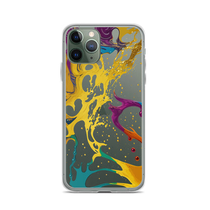 Clear Case for iPhone®-Alchohol Ink Design III