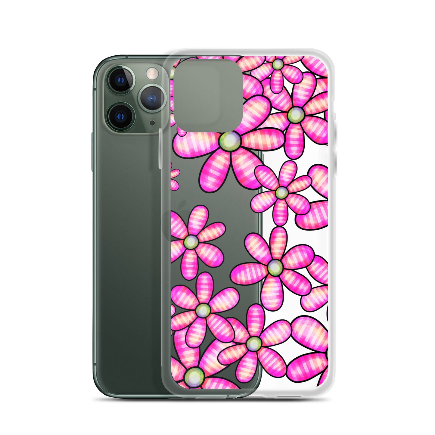 Clear Case for iPhone®- Floral Doodle Design II