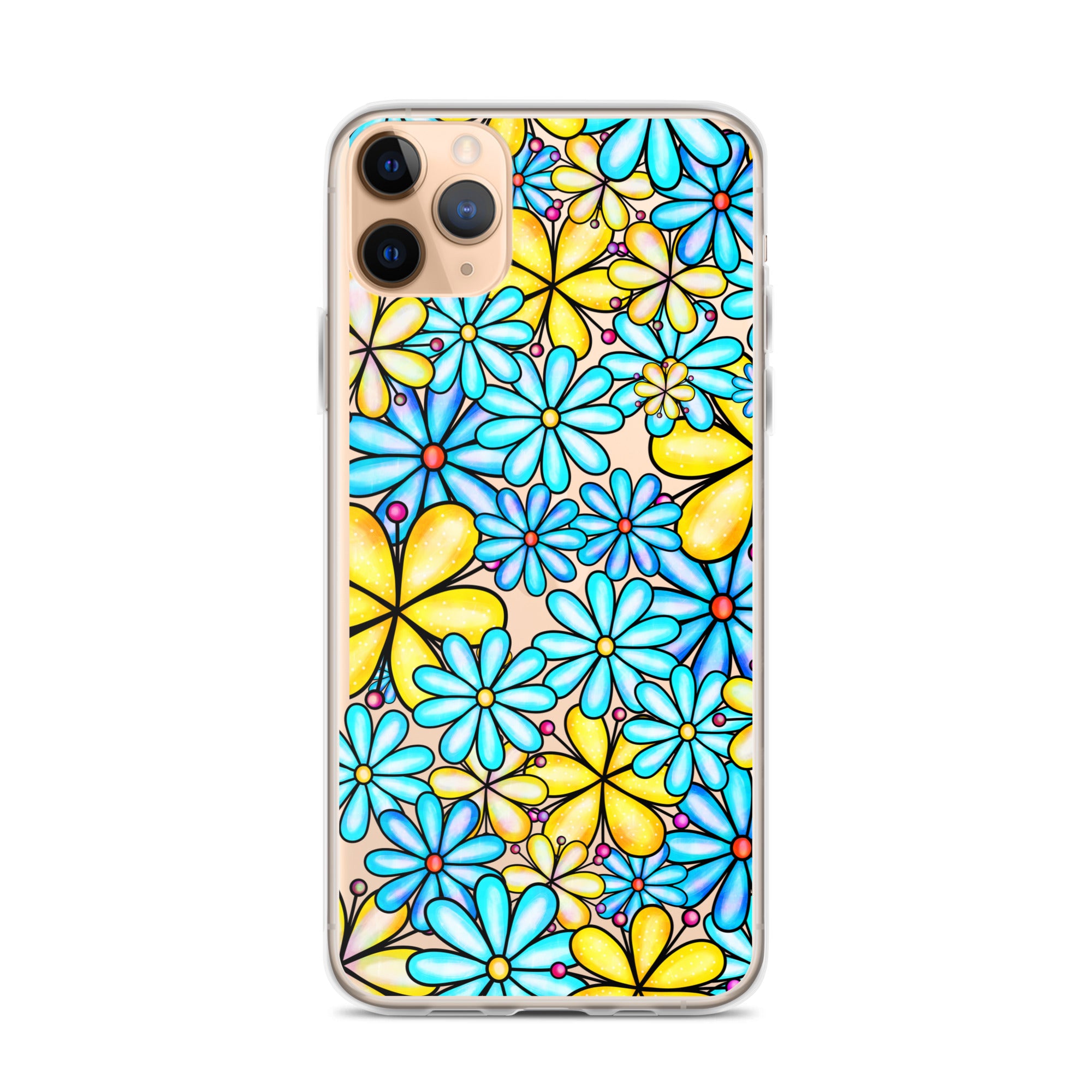 Clear Case for iPhone®- Floral Doodle Design I