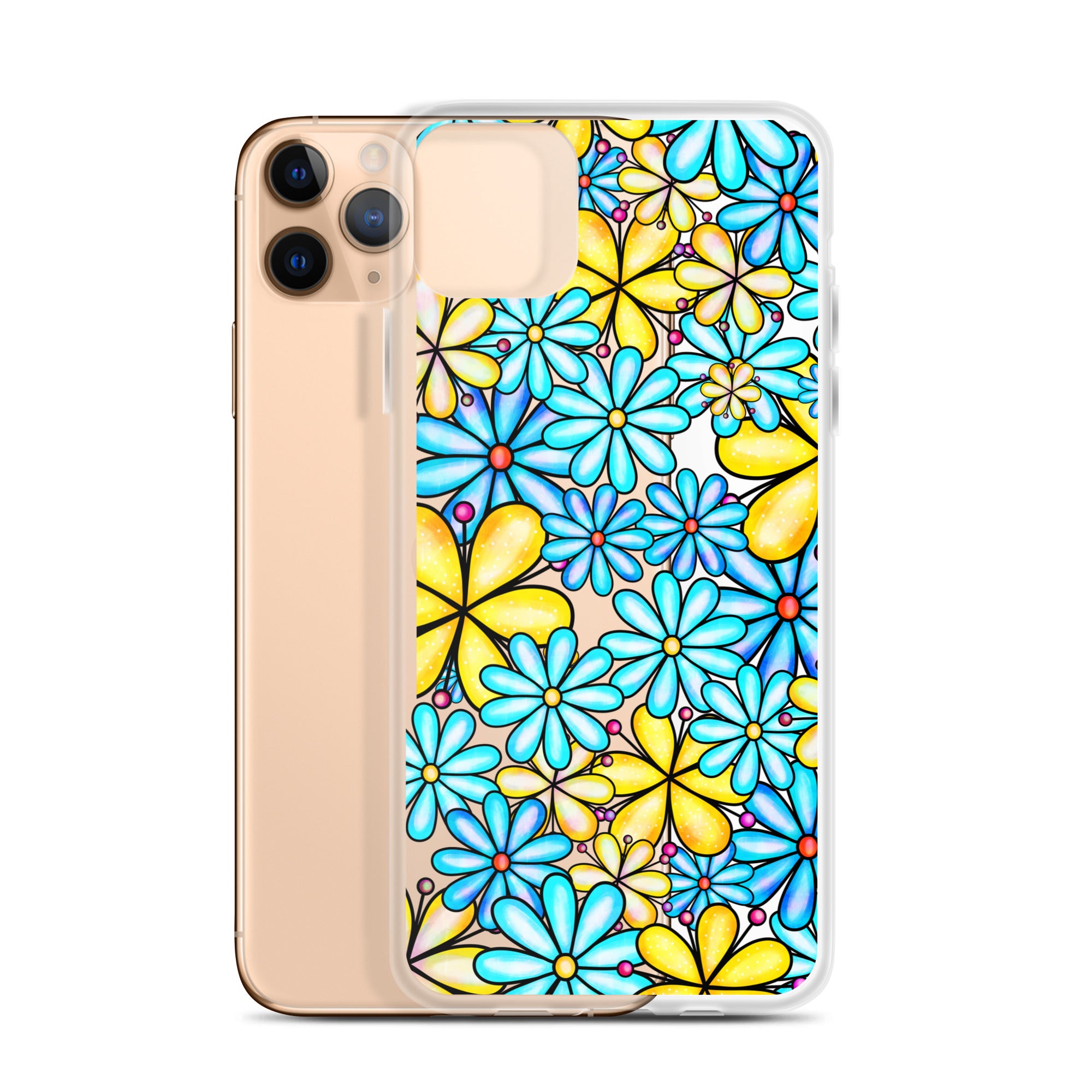 Clear Case for iPhone®- Floral Doodle Design I