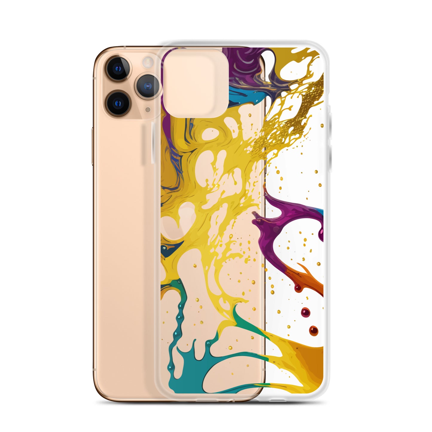 Clear Case for iPhone®-Alchohol Ink Design III