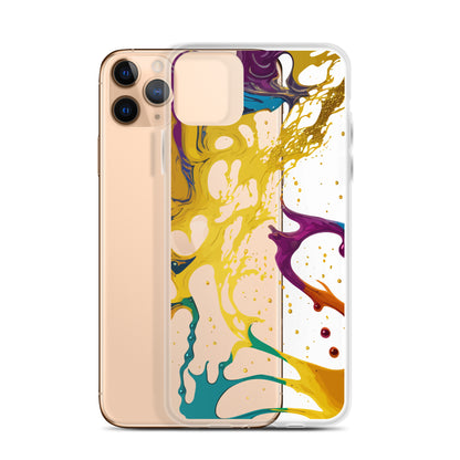 Clear Case for iPhone®-Alchohol Ink Design III