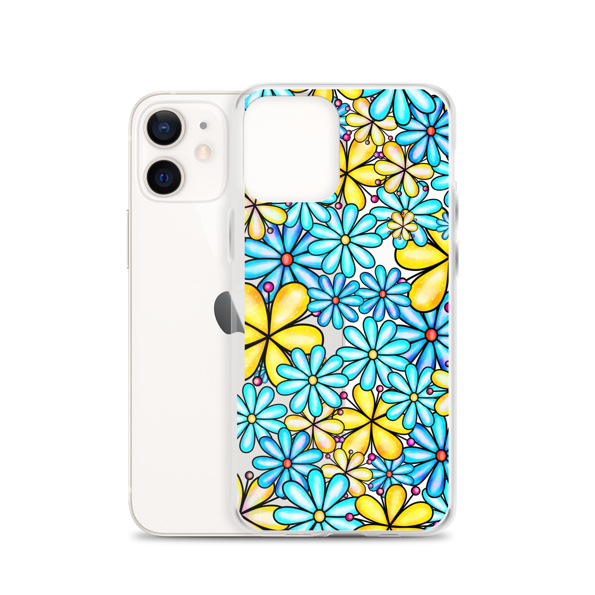 Clear Case for iPhone®- Floral Doodle Design I