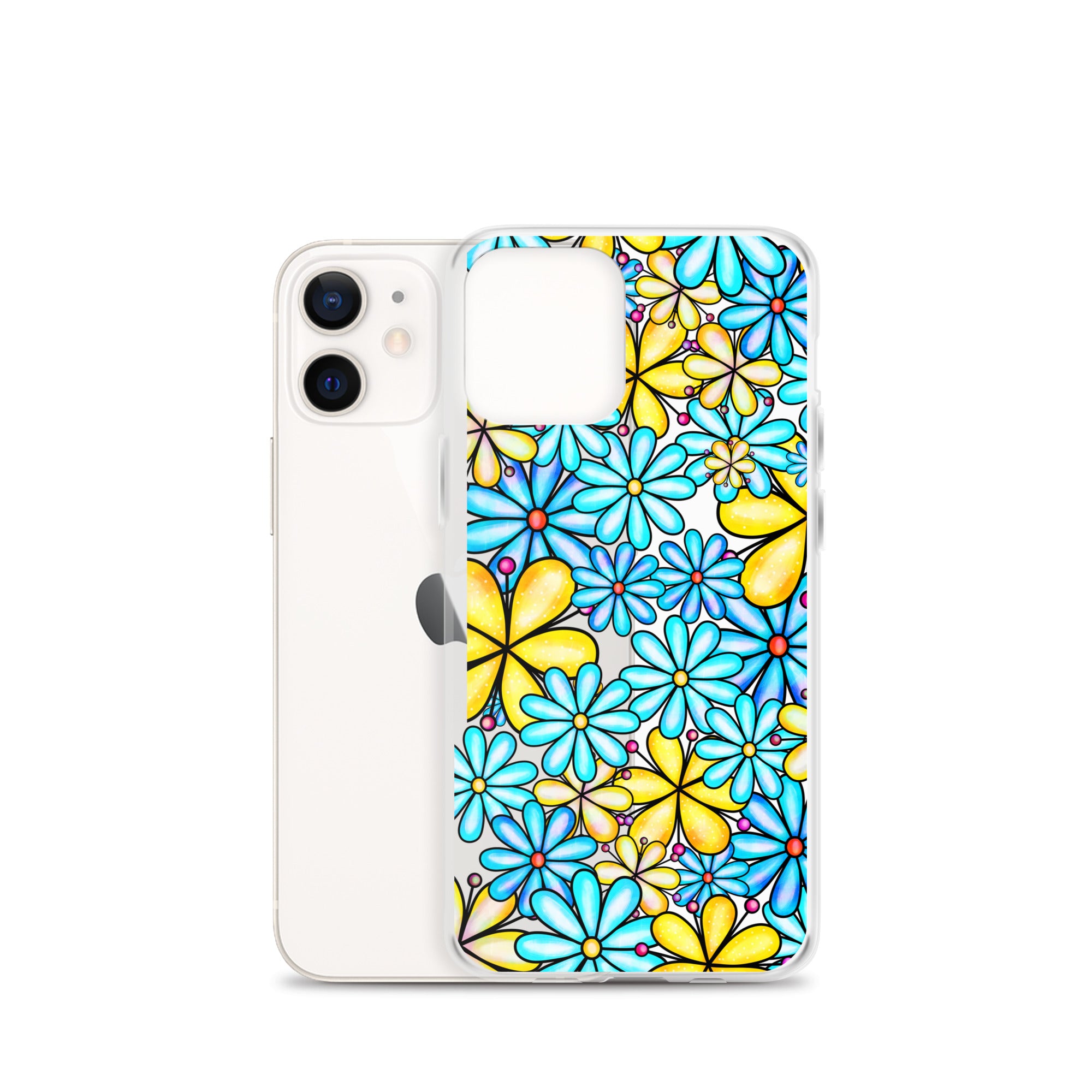 Clear Case for iPhone®- Floral Doodle Design I