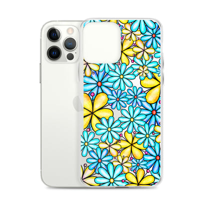 Clear Case for iPhone®- Floral Doodle Design I