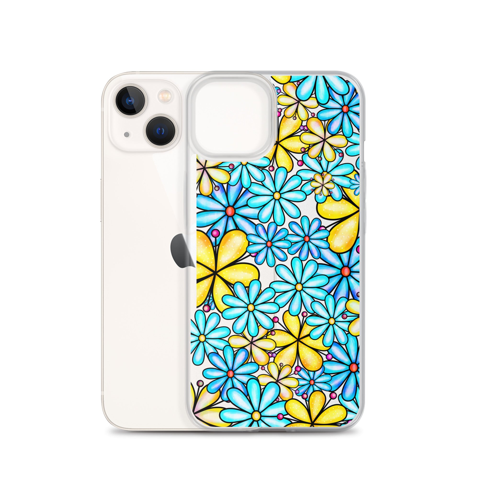 Clear Case for iPhone®- Floral Doodle Design I