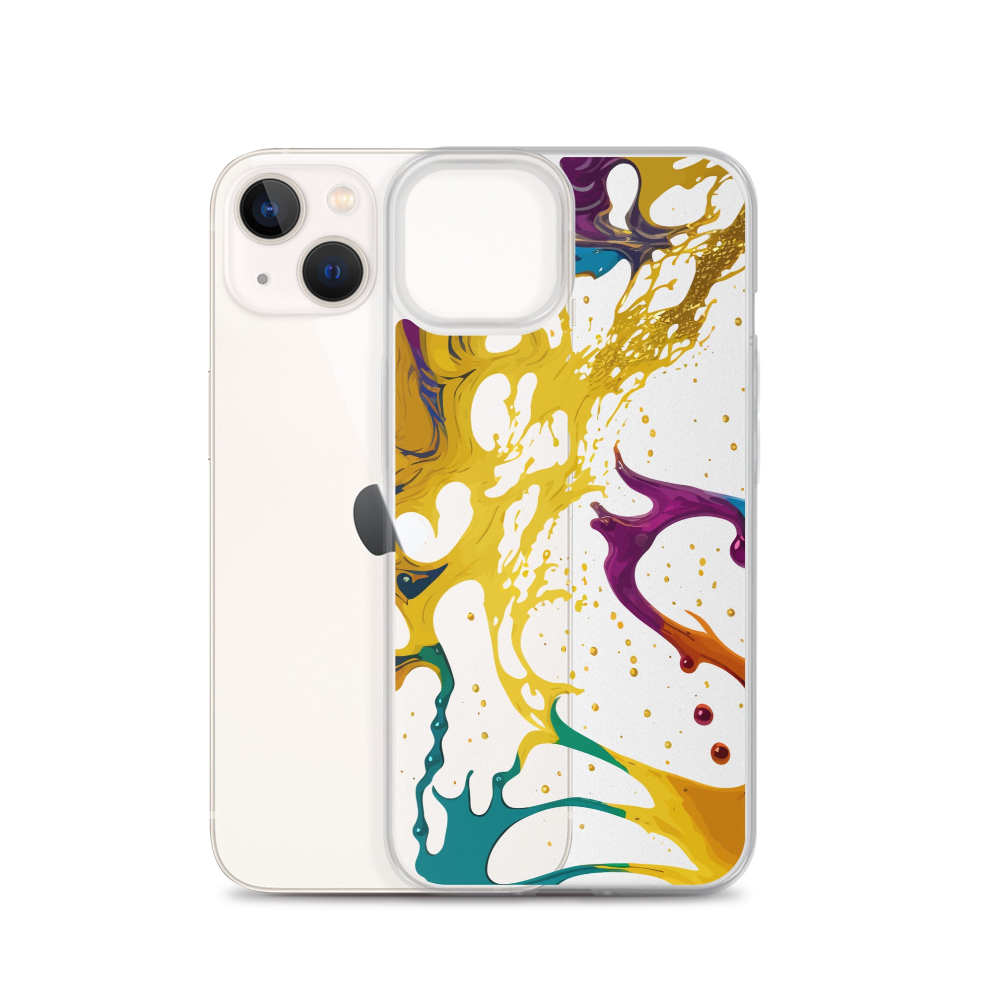 Clear Case for iPhone®-Alchohol Ink Design III