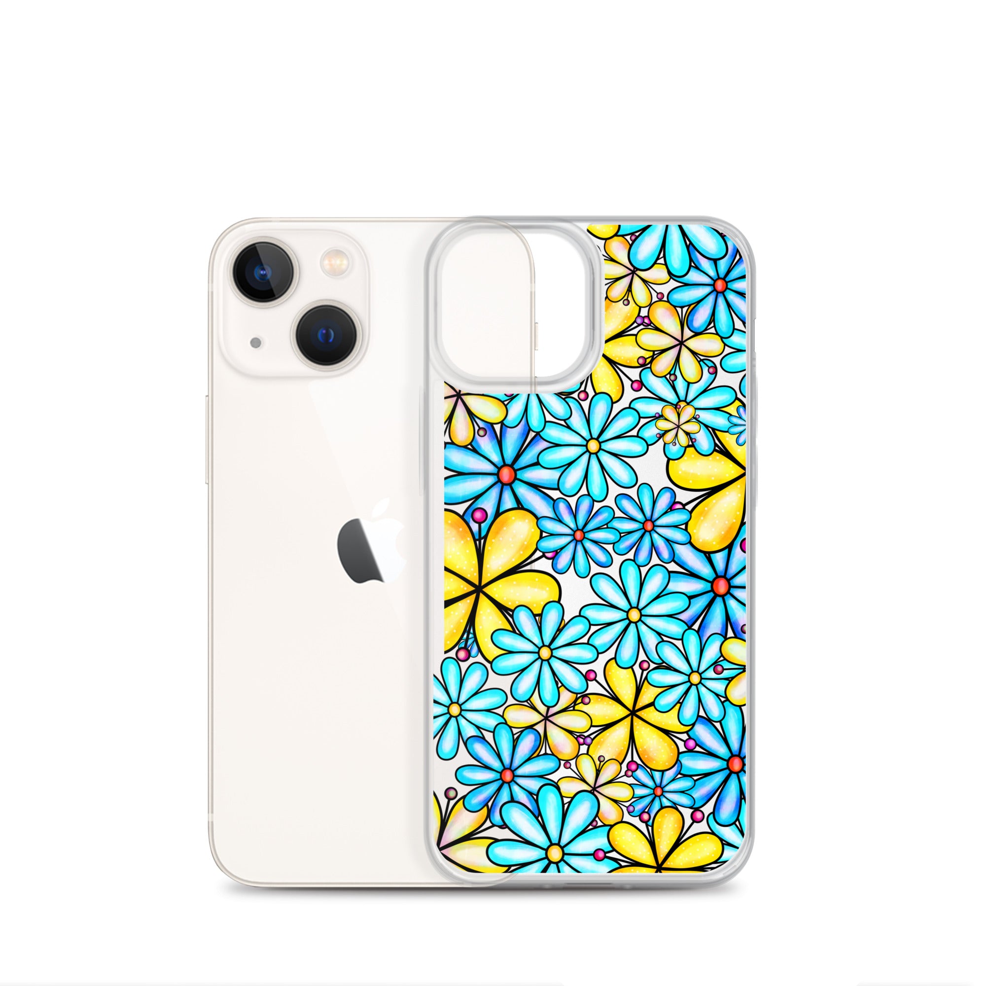 Clear Case for iPhone®- Floral Doodle Design I