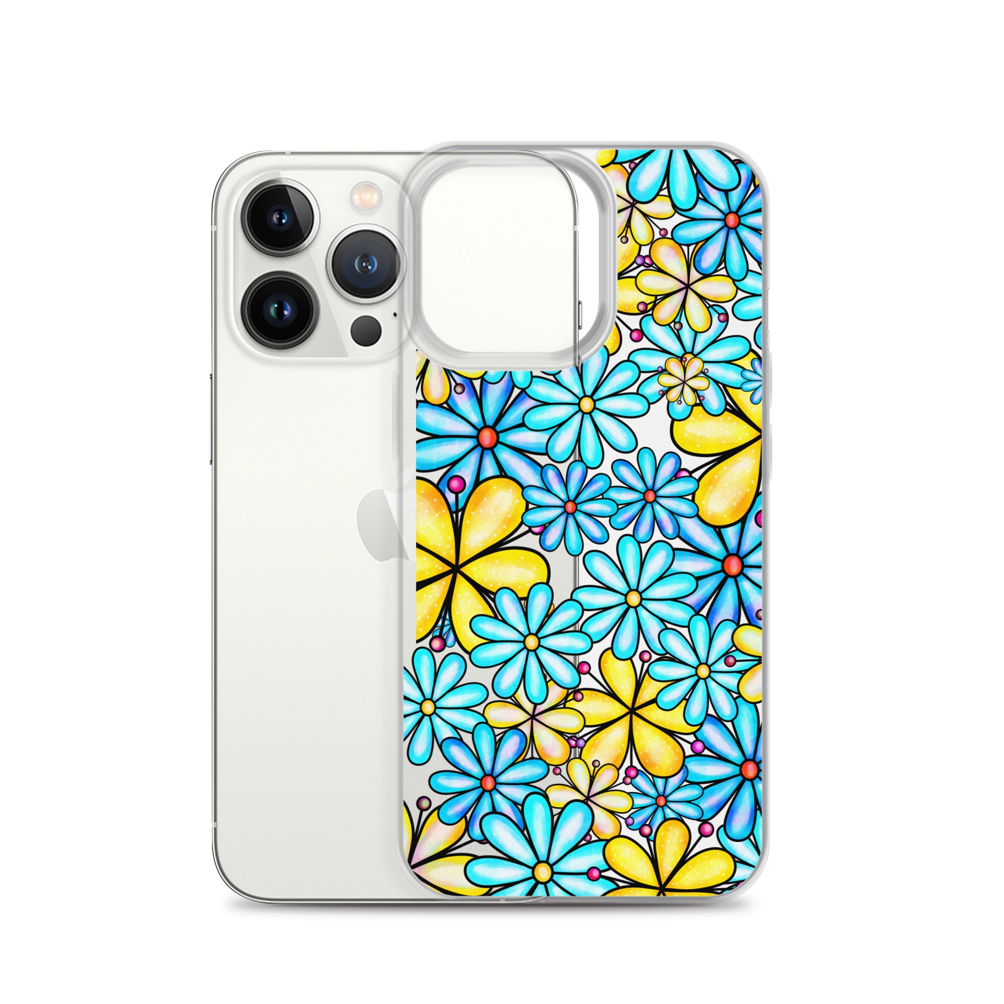 Clear Case for iPhone®- Floral Doodle Design I