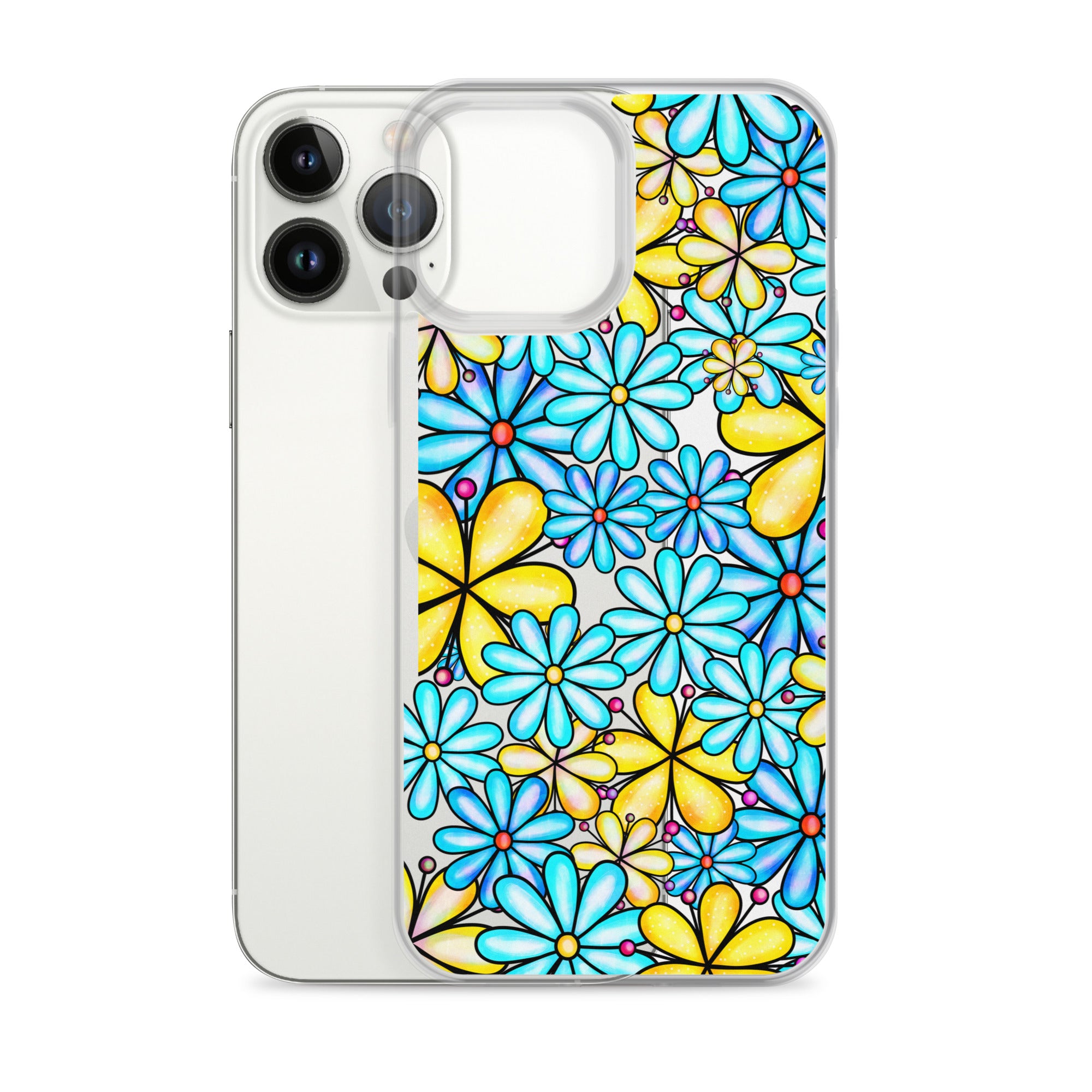 Clear Case for iPhone®- Floral Doodle Design I