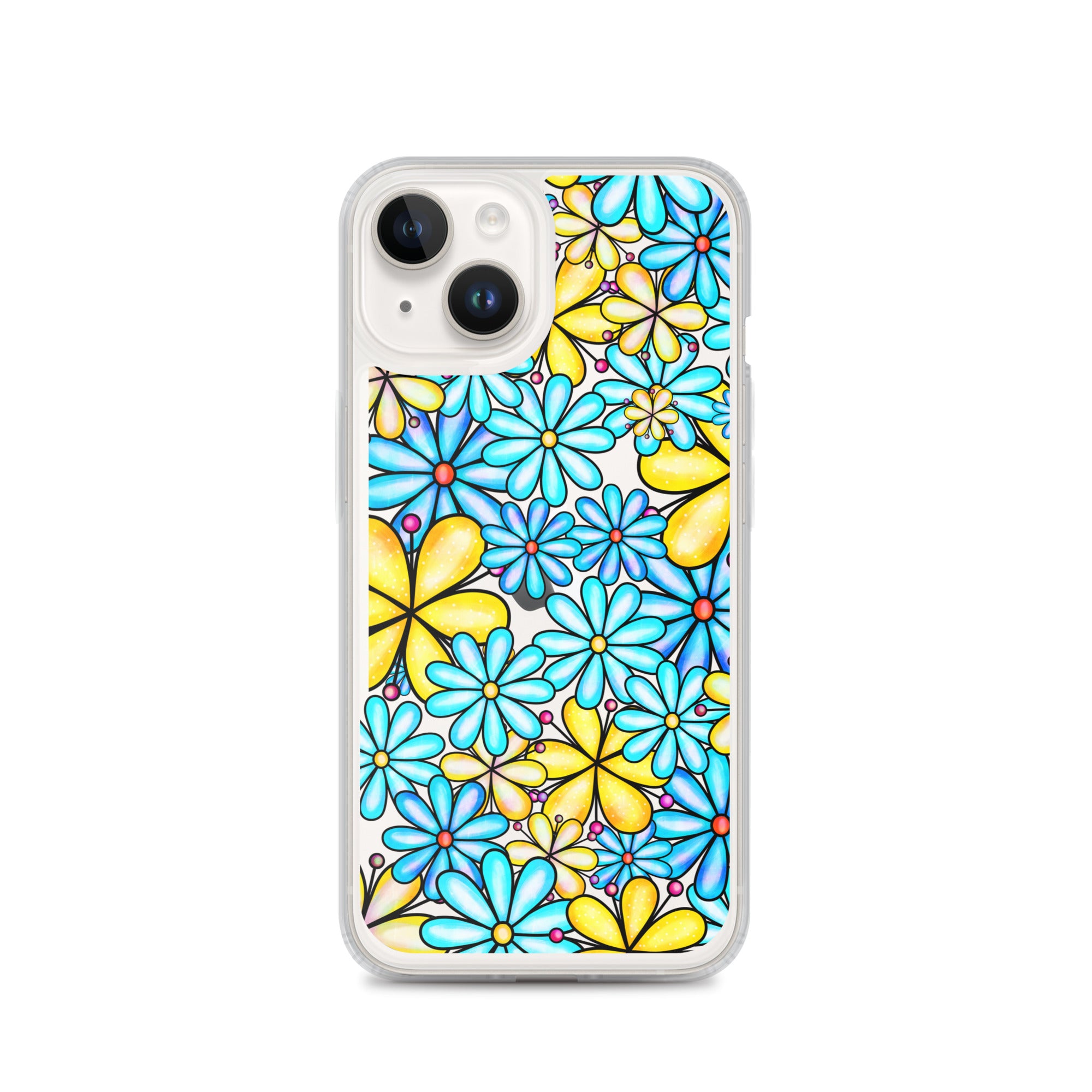 Clear Case for iPhone®- Floral Doodle Design I