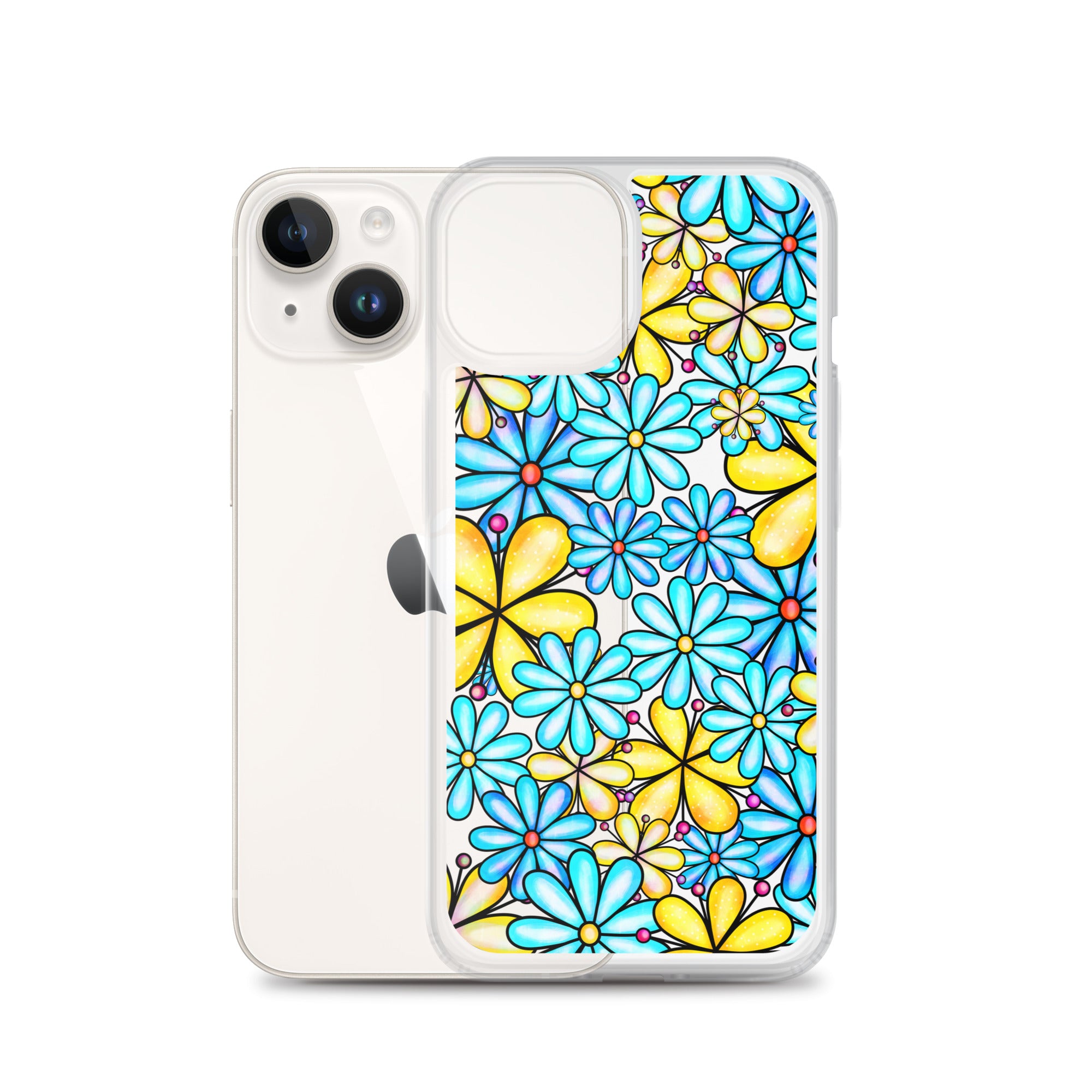 Clear Case for iPhone®- Floral Doodle Design I