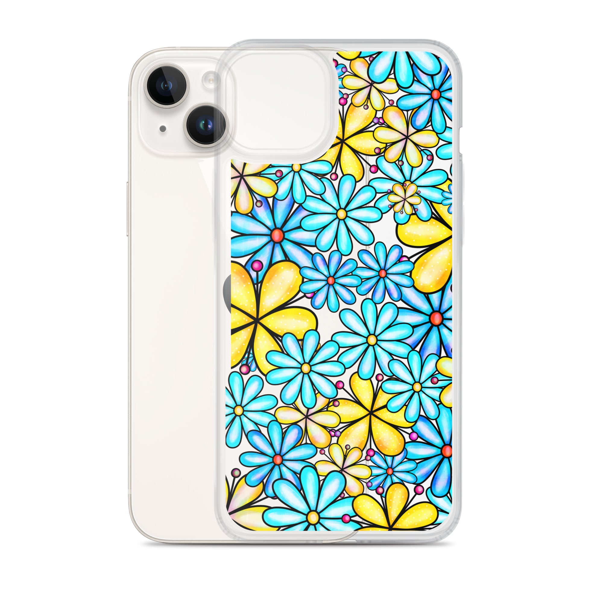 Clear Case for iPhone®- Floral Doodle Design I