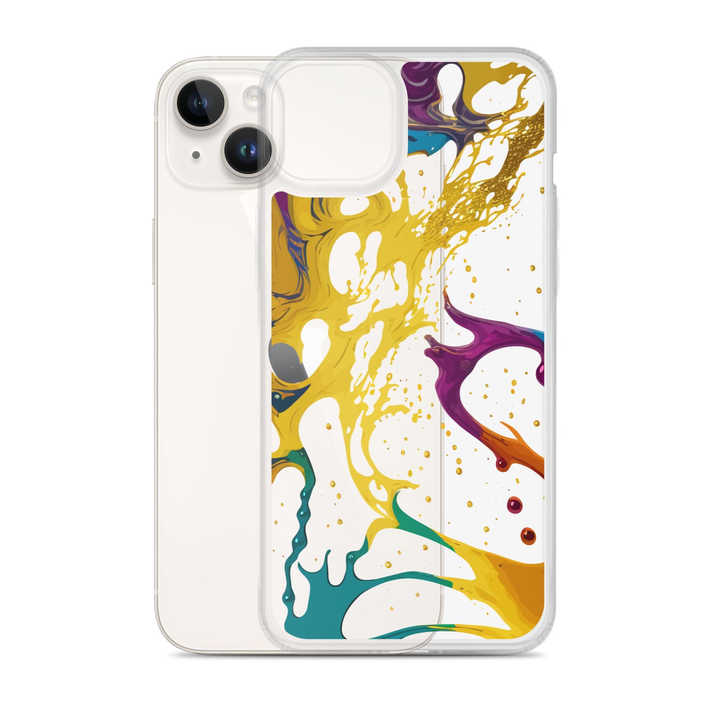 Clear Case for iPhone®-Alchohol Ink Design III