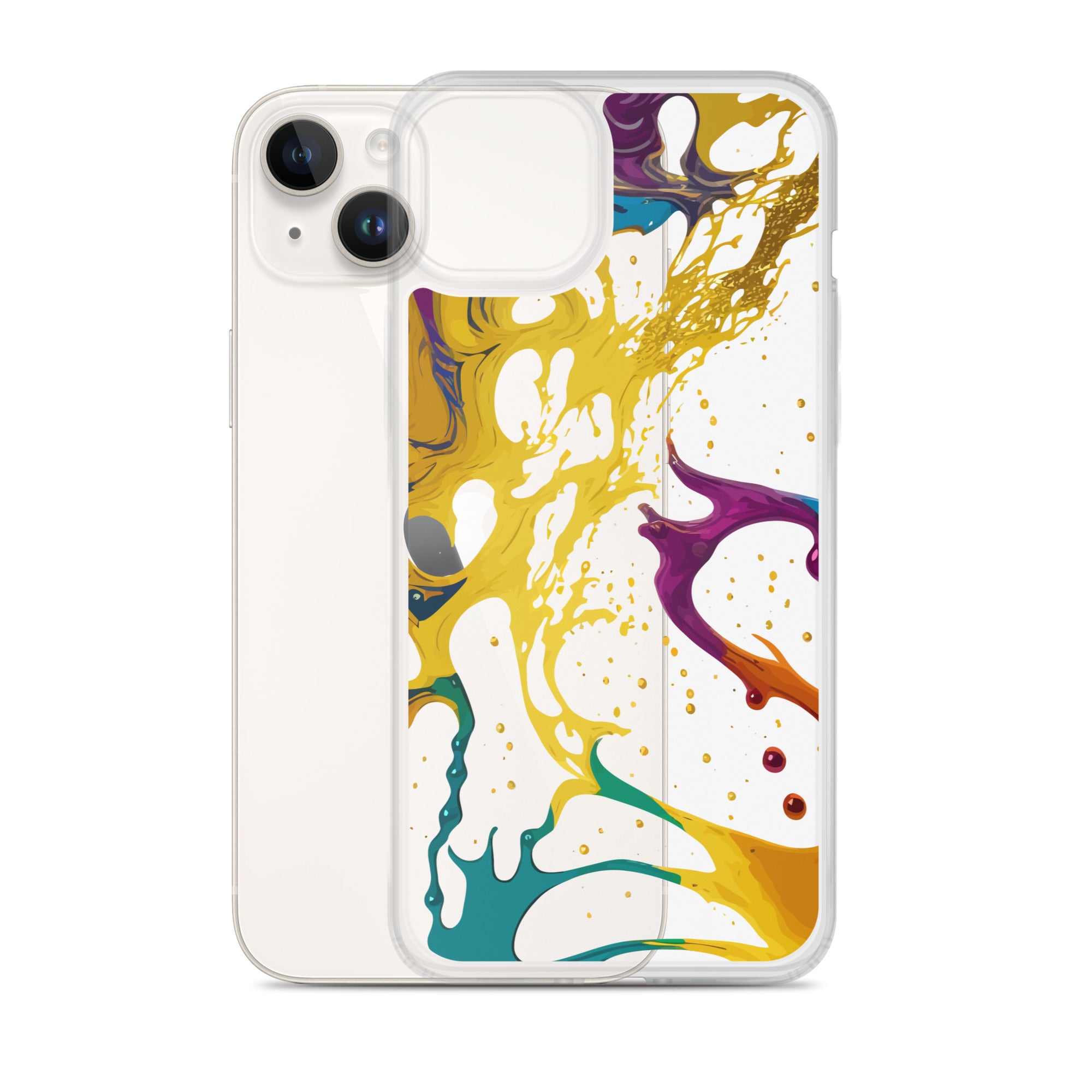 Clear Case for iPhone®-Alchohol Ink Design III